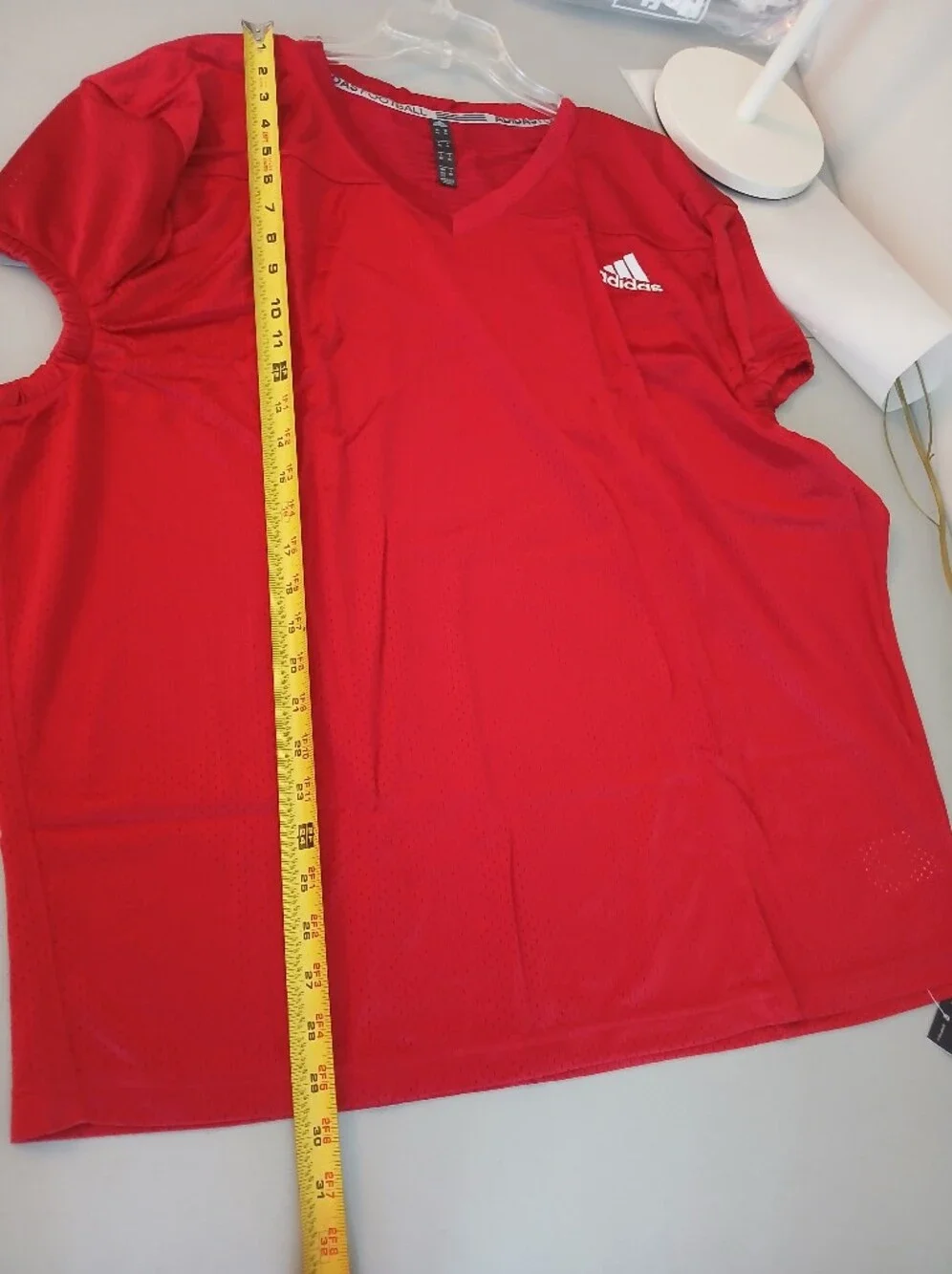 New! Adidas Red Mesh V Neck Practice Football Jersey 3X
